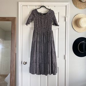 Off the Shoulder Floral Printed Maxi Dress